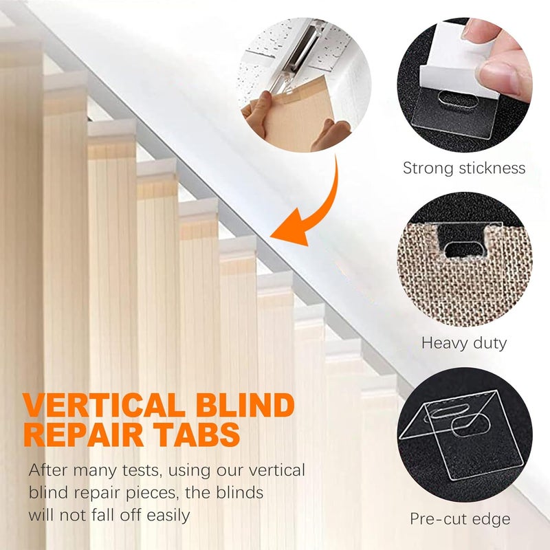 CoguZed 30 Sets (60 Pcs) Clear Vertical Blind Repair Tabs, Vertical Blinds Repair Kit, Vertical Blinds Replacement Slats，Pre-Cut Blind Fixers Peel Back Adhesive Ready to Use - Image 5